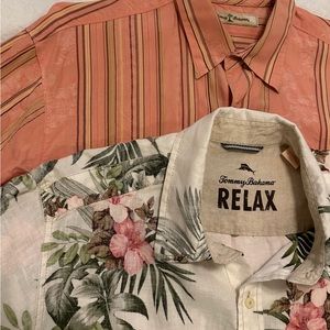 4 Tommy Bahama Long-Sleeve, Button Down Shirts- Large